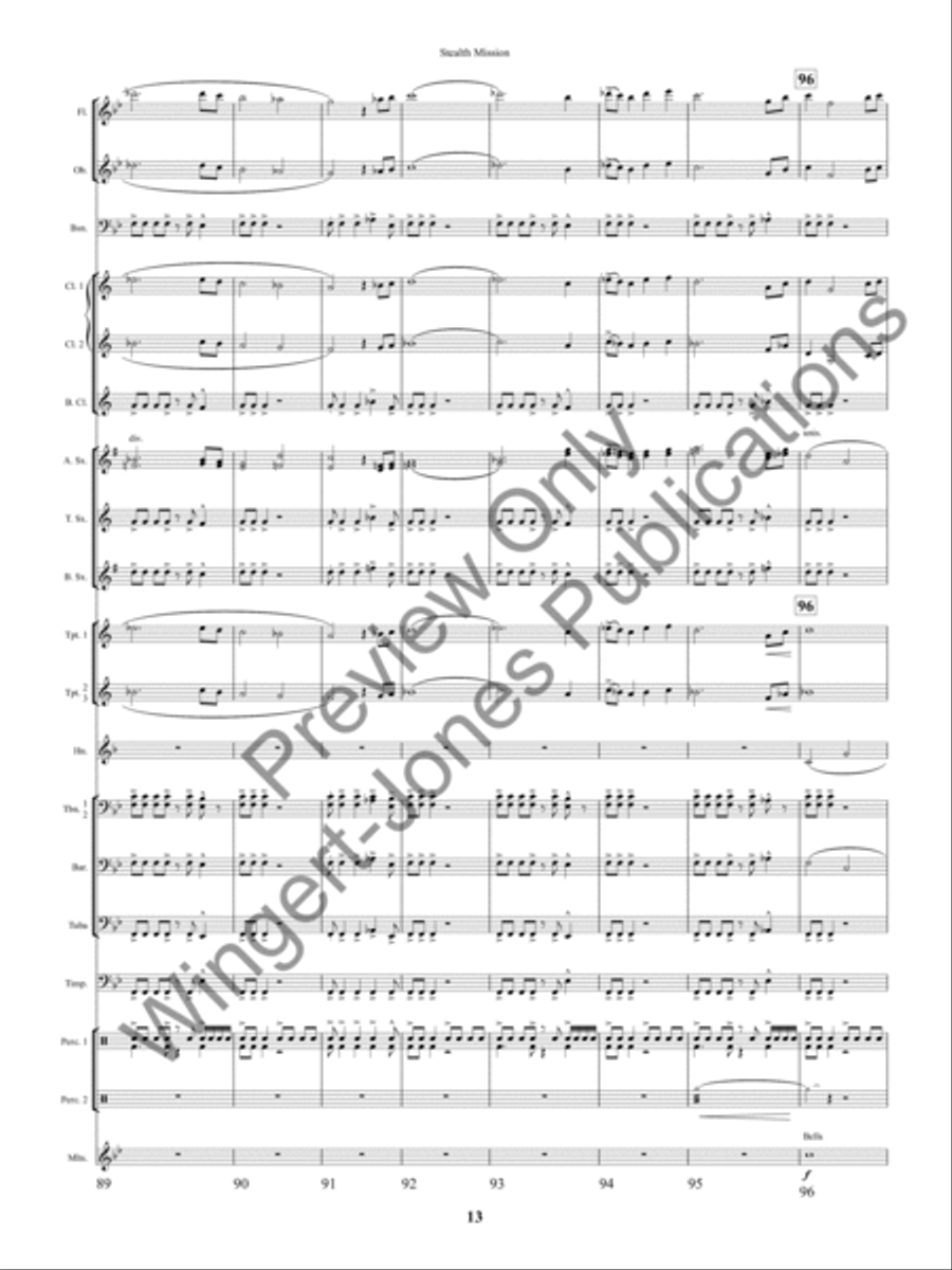 Stealth Mission Stealth Mission Concert Band scores gallery preview page 16