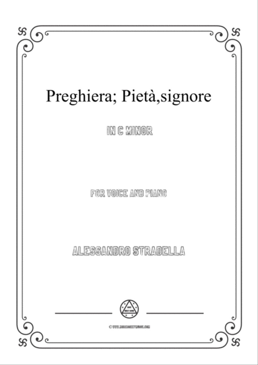 Stradella-Preghiera; Pietà,signore in c minor,for Voice and Piano Voice Solo scores gallery preview page 1