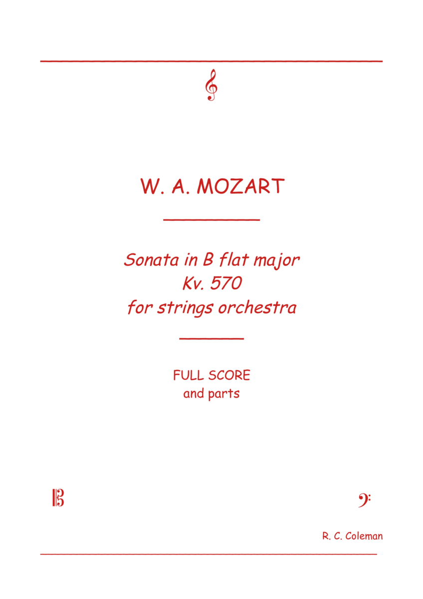 Mozart Sonata kv. 570 for String orchestra image number null