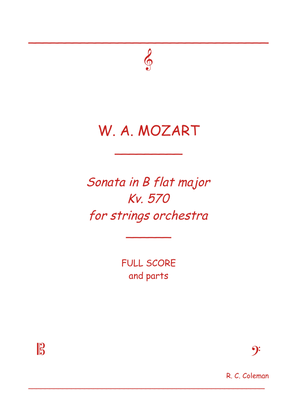 Book cover for Mozart Sonata kv. 570 for String orchestra