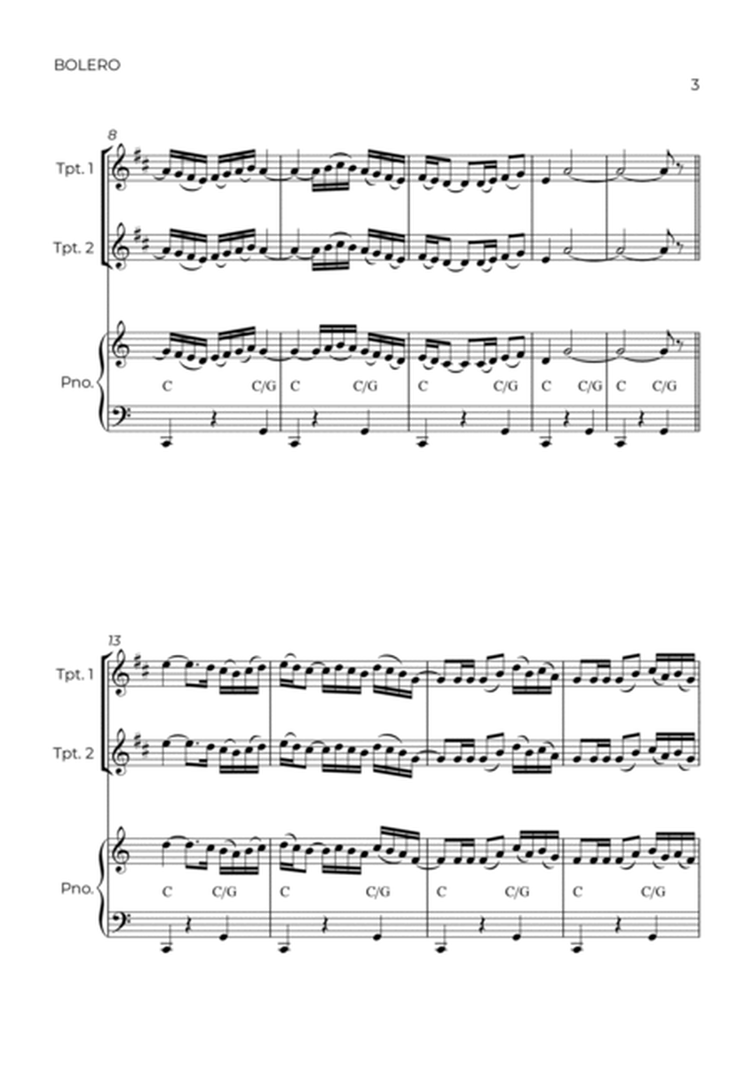 BOLERO - RAVEL - BRASS PIANO TRIO (TRUMPET 1, TRUMPET 2 & PIANO) image number null