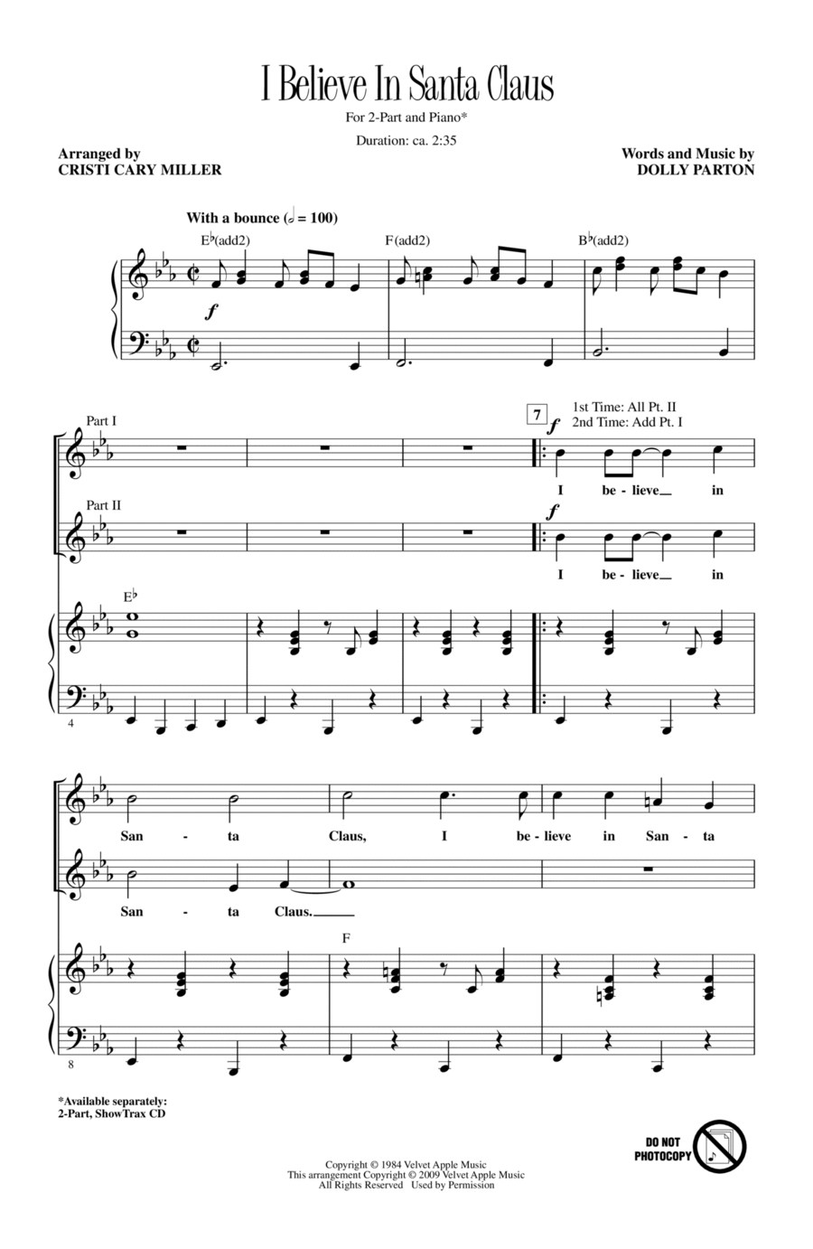 I Believe In Santa Claus 2-Part scores gallery preview page 1