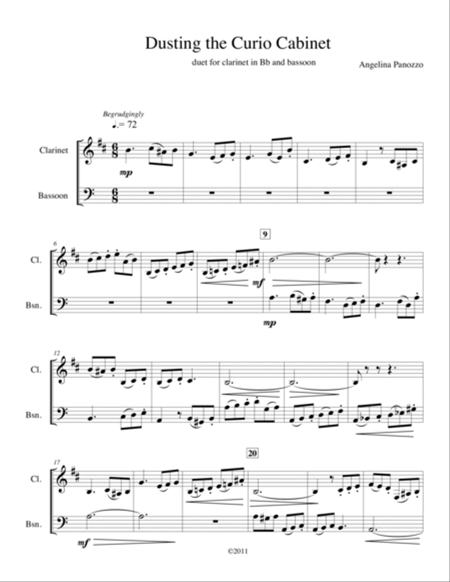 Dusting the Curio Cabinet duet for clarinet and bassoon Woodwind Duet scores gallery preview page 2