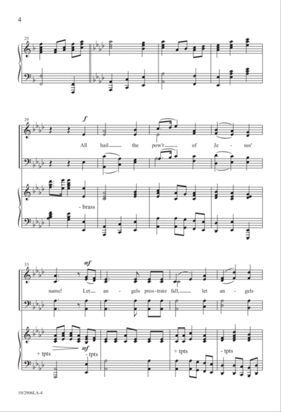 All Hail the Power of Jesus' Name 4-Part scores gallery preview page 4