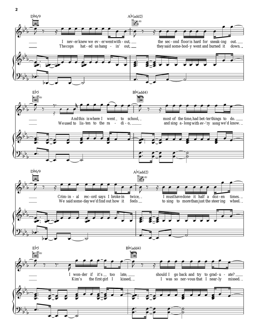 Photograph Piano, Vocal, Guitar scores gallery preview page 2