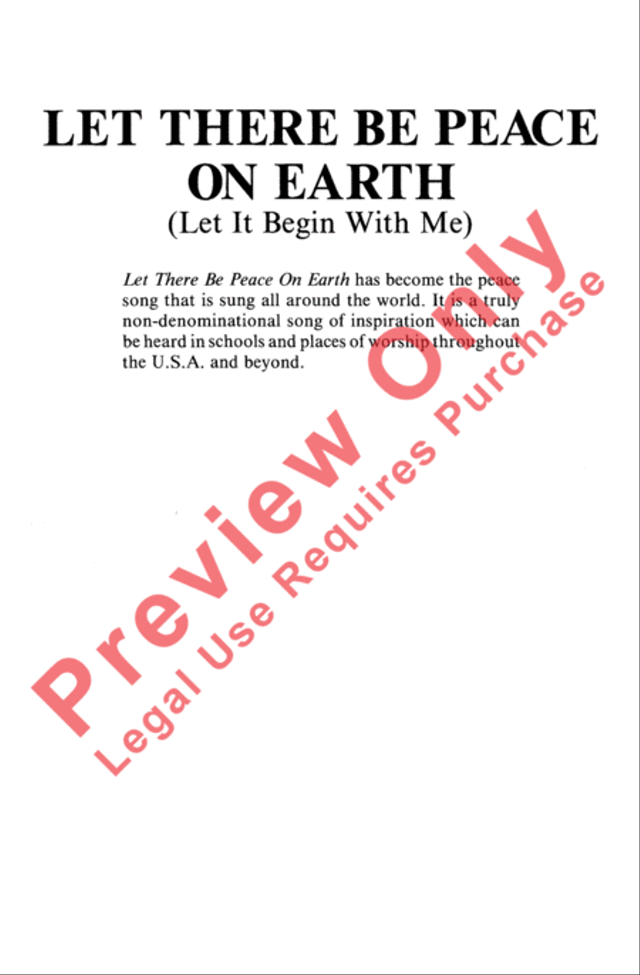 Let There Be Peace on Earth 4-Part scores gallery preview page 2