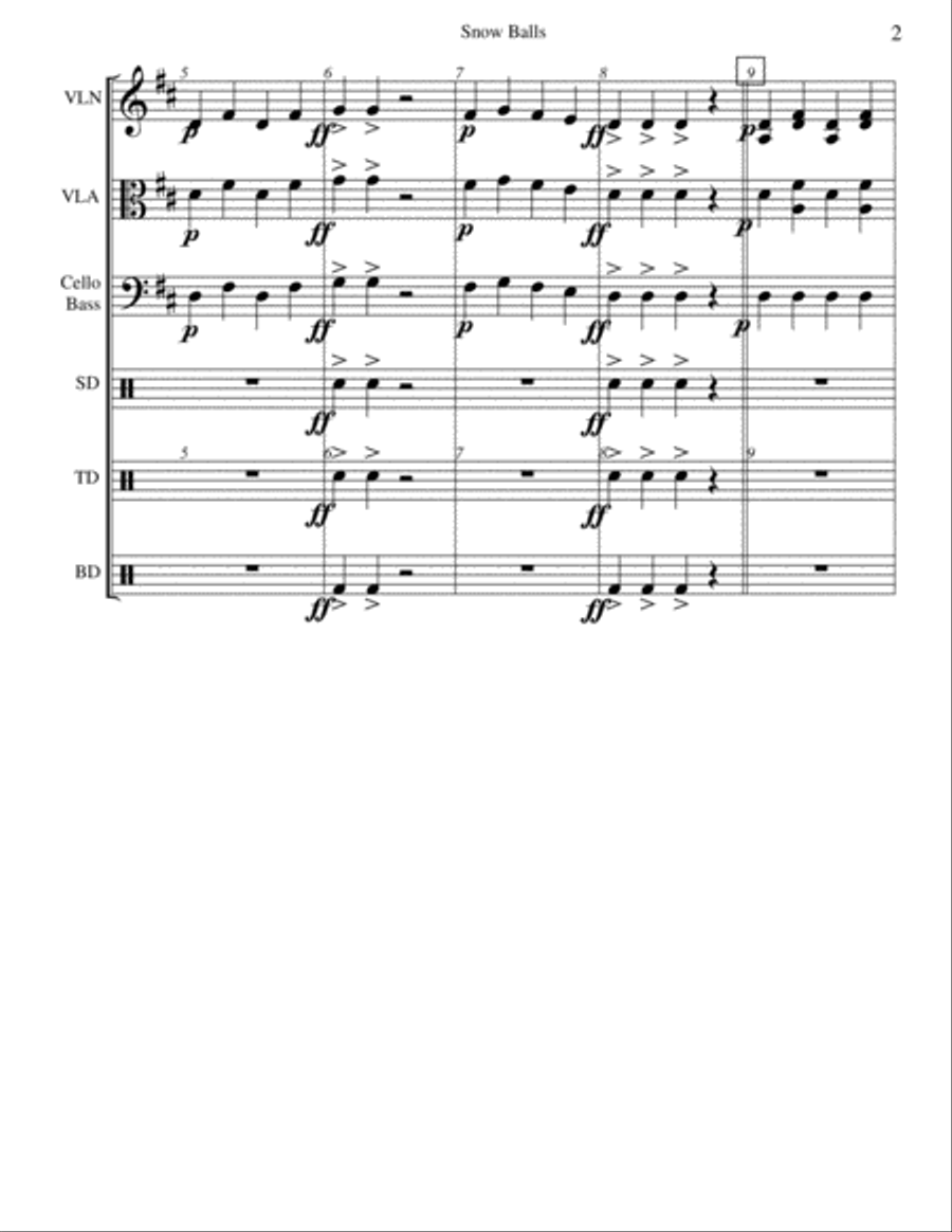 Throwin' Snowballs Throwin' Snowballs String Orchestra scores gallery preview page 3