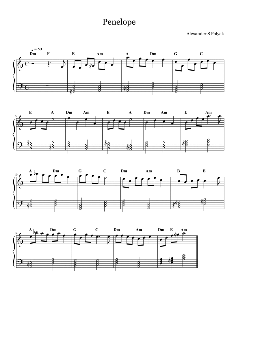 Penelope Penelope Easy Piano scores gallery preview page 1
