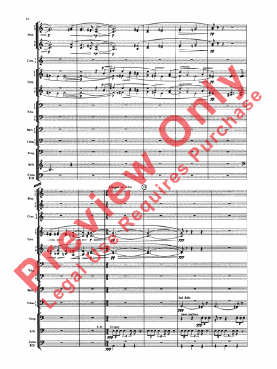 Symphony for Brass and Percussion (score only) Concert Band scores gallery preview page 15