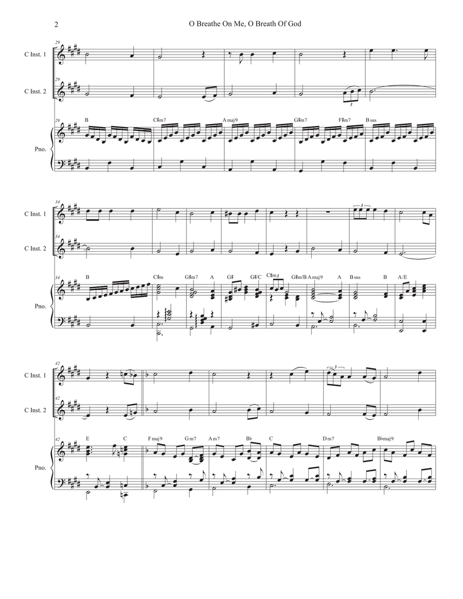 O Breathe On Me, O Breath Of God (Duet for C-Instruments) Piano scores gallery preview page 2