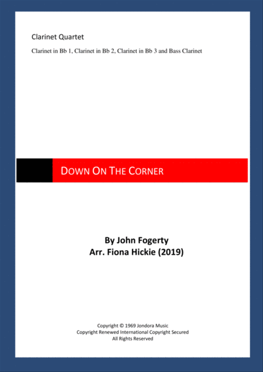 Down On The Corner Clarinet Quartet scores gallery preview page 1