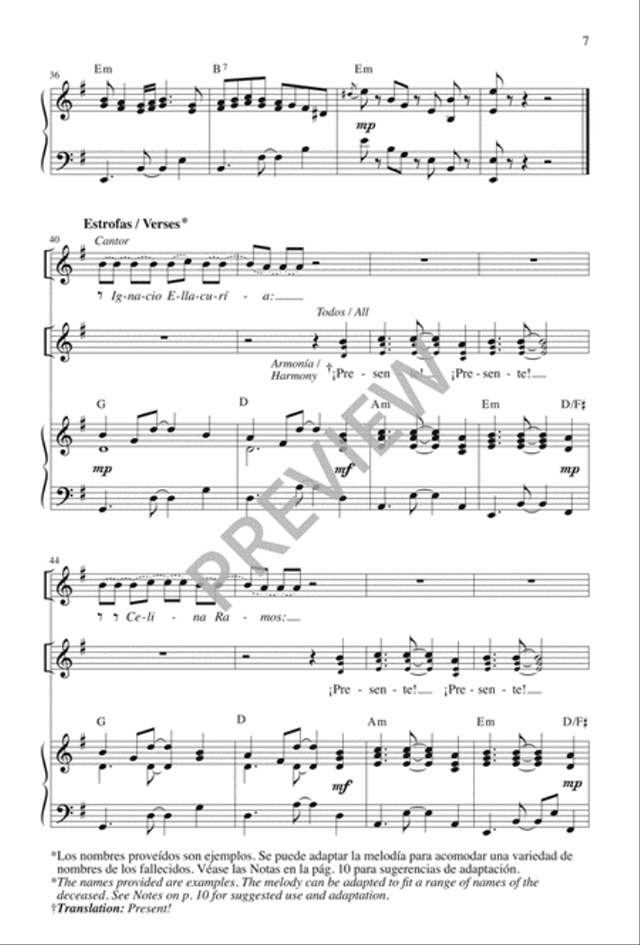 Una Gran Nube de Testigos / A Wondrous Cloud of Witnesses 3-Part scores gallery preview page 8