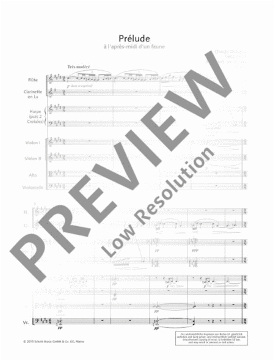 Prélude à l'après-midi d'un faune Clarinet scores gallery preview page 6
