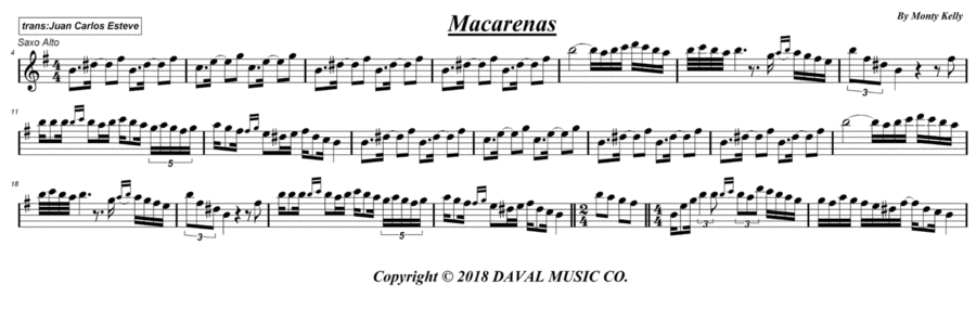 Macarenas Alto Saxophone scores gallery preview page 1