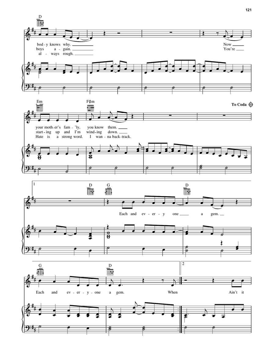 A Father And A Son Piano, Vocal, Guitar scores gallery preview page 3