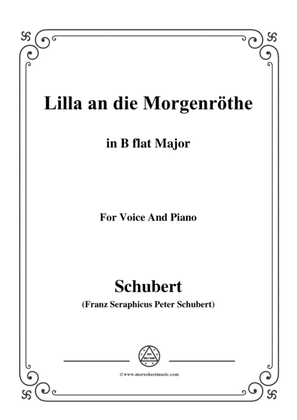 Schubert-Lilla an die Morgenröte,in B flat Major,for Voice&Piano