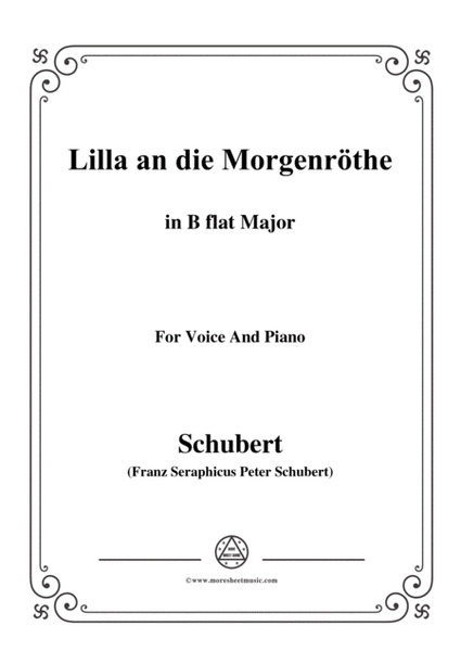 Schubert-Lilla an die Morgenröte,in B flat Major,for Voice&Piano image number null