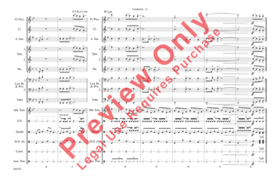 The Edge of Glory Marching Band scores gallery preview page 7