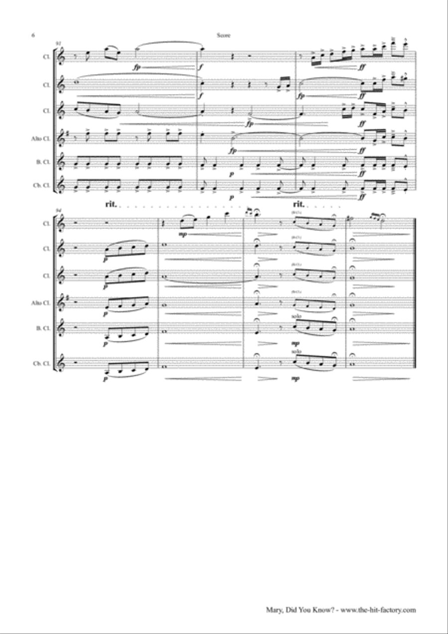 Mary, Did You Know? Woodwind Ensemble scores gallery preview page 6