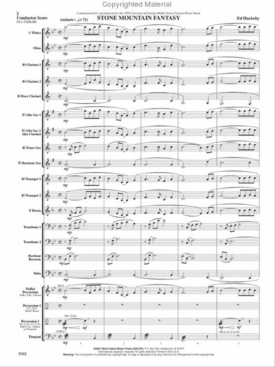 Stone Mountain Fantasy Stone Mountain Fantasy Concert Band scores gallery preview page 2