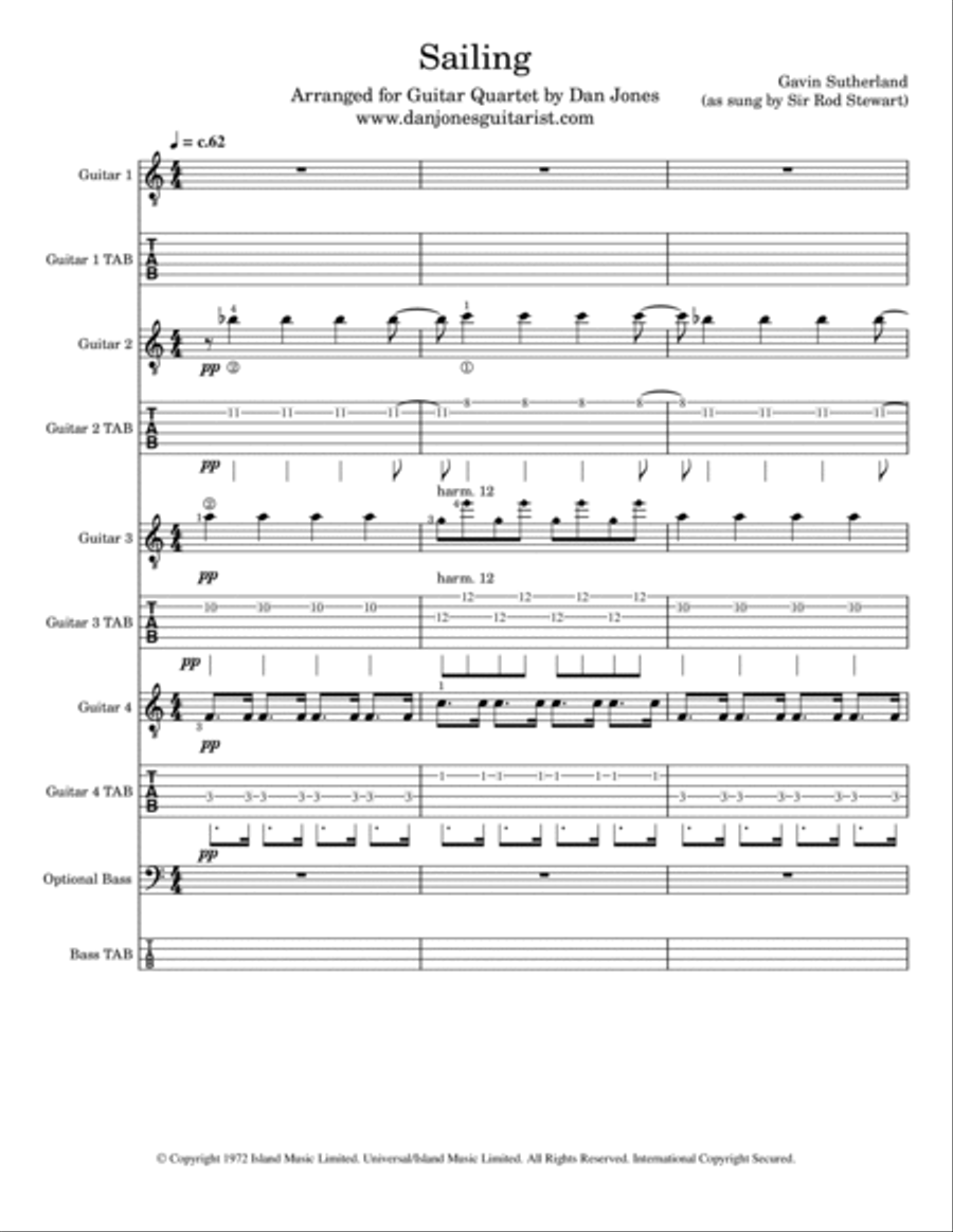 Sailing Guitar Tablature scores gallery preview page 2