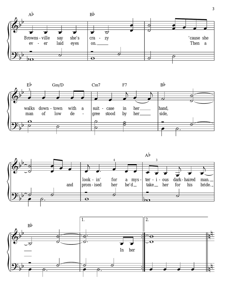 Delta Dawn Easy Piano scores gallery preview page 3