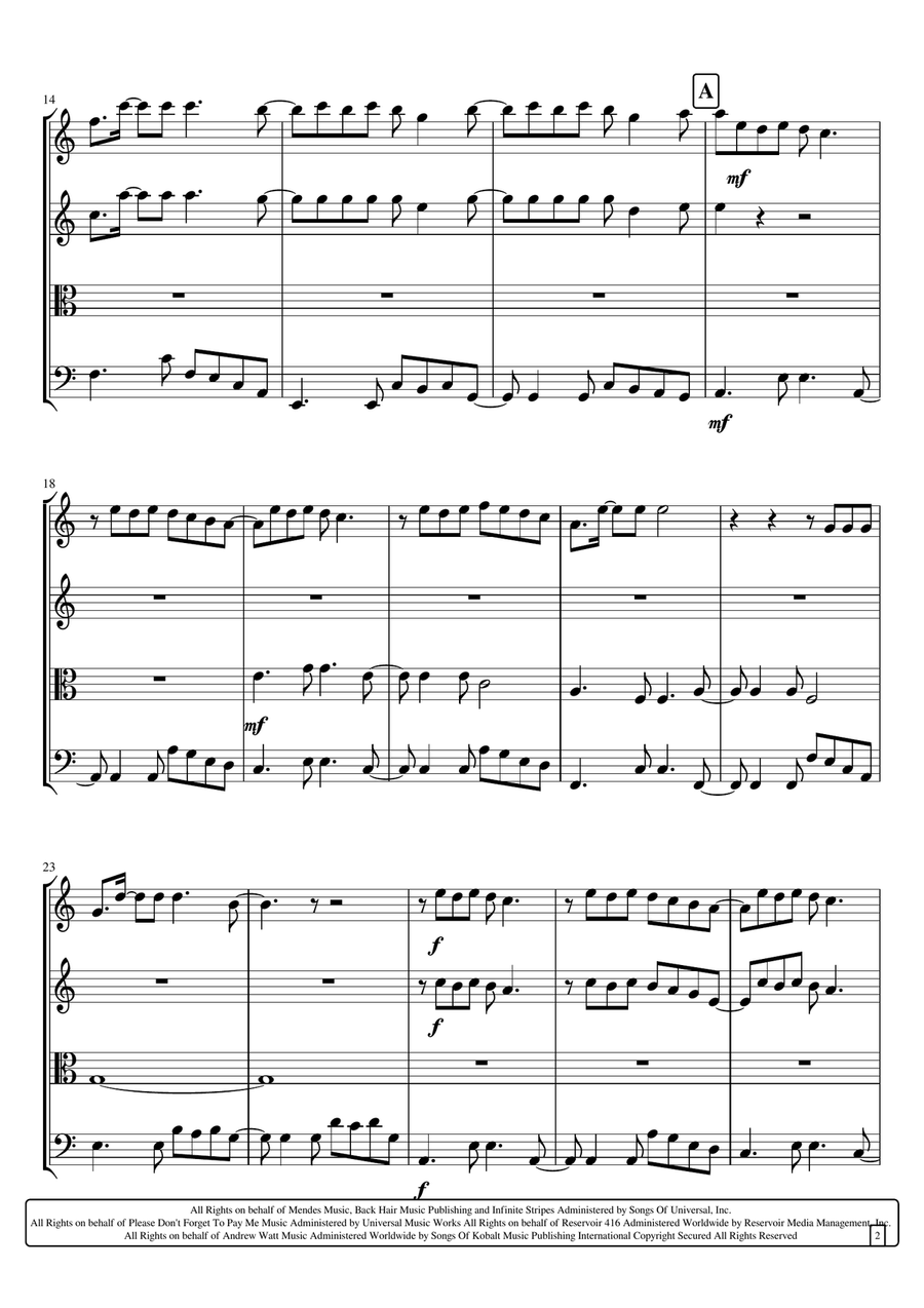 Senorita Senorita String Quartet scores gallery preview page 2