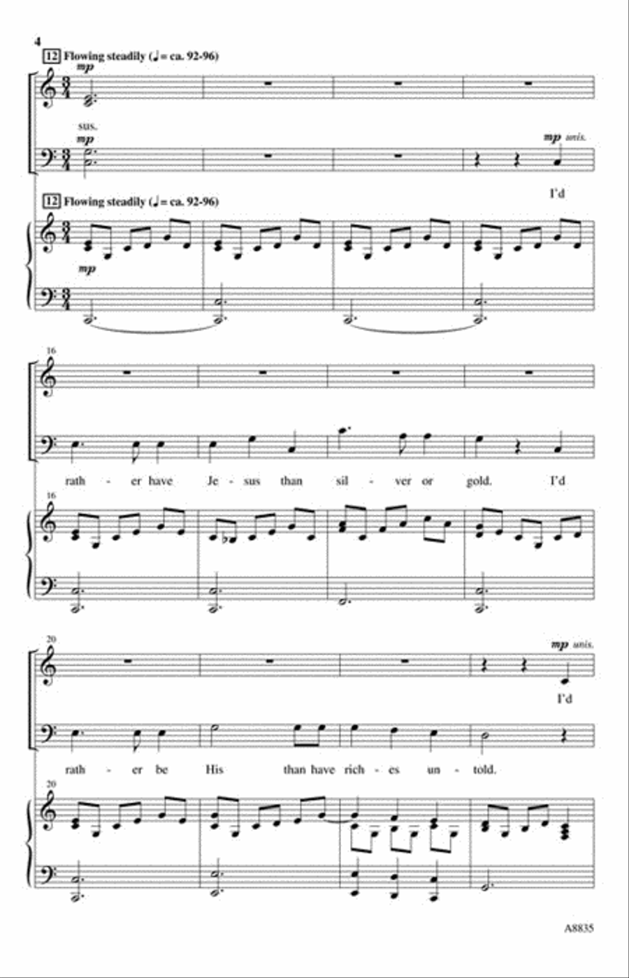 I'd Rather Have Jesus 4-Part scores gallery preview page 3