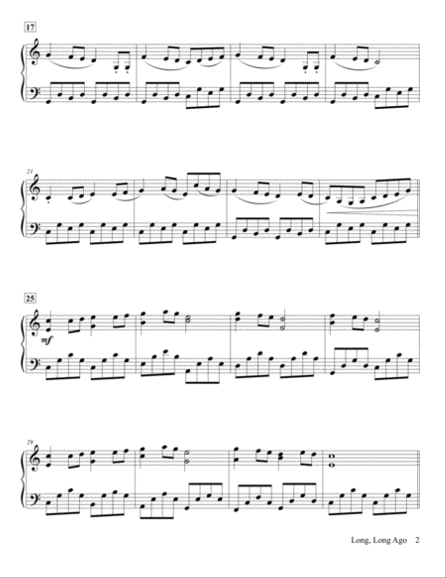 Long, Long Ago - Piano Solo Piano Solo scores gallery preview page 3