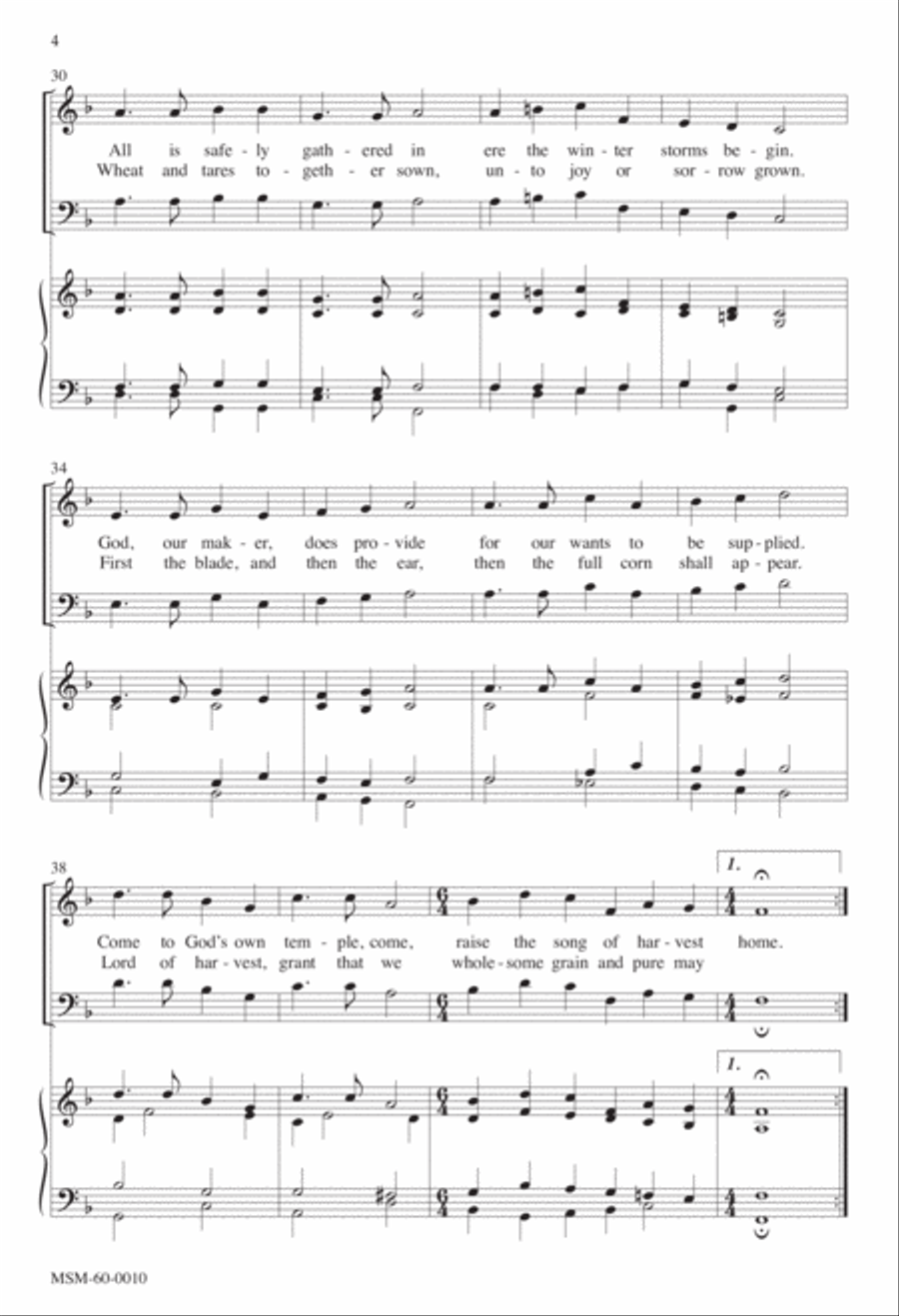 Come, You Thankful People, Come 4-Part scores gallery preview page 4
