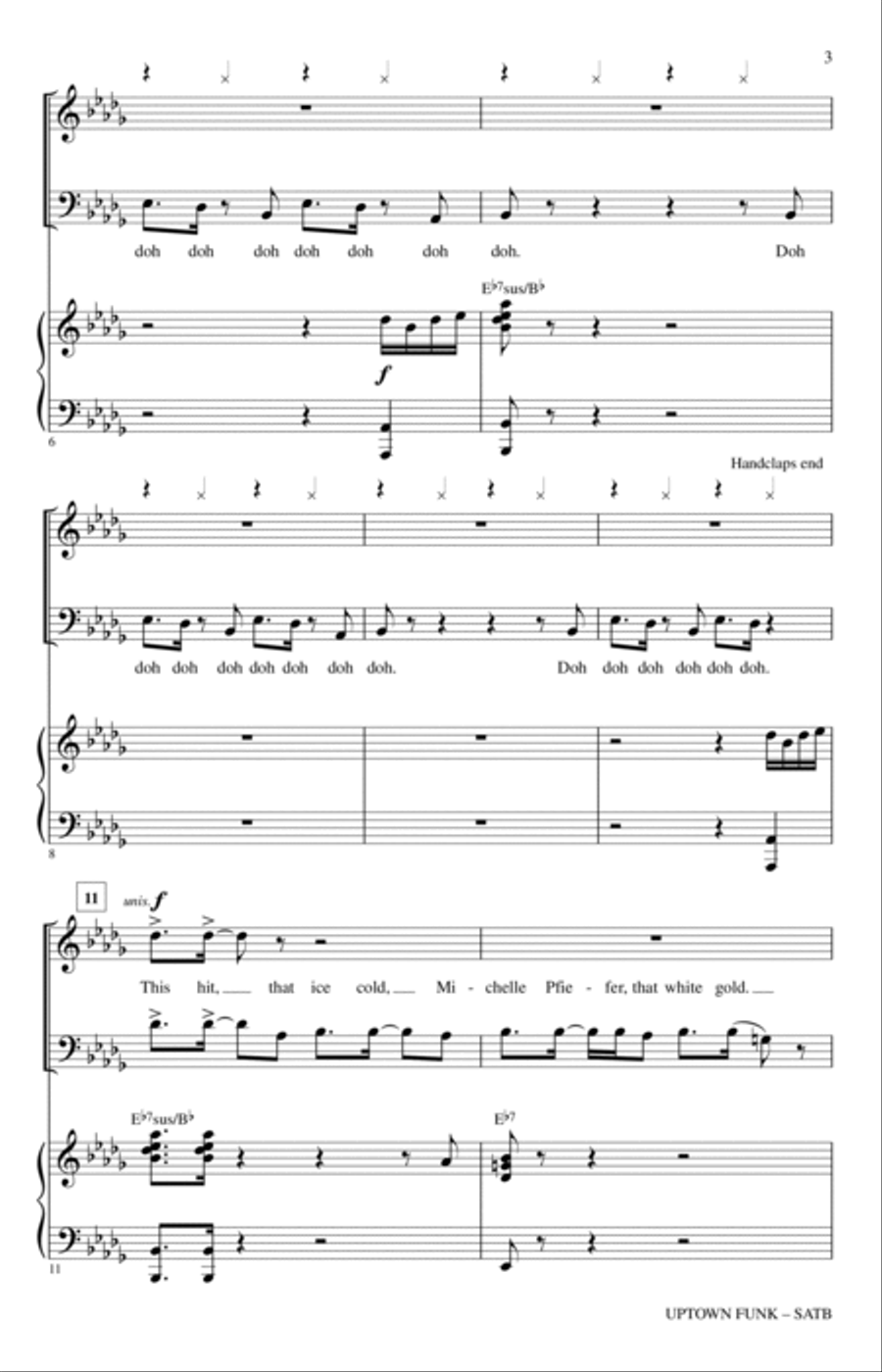 Uptown Funk (feat. Bruno Mars) (arr. Mark Brymer) 4-Part scores gallery preview page 2