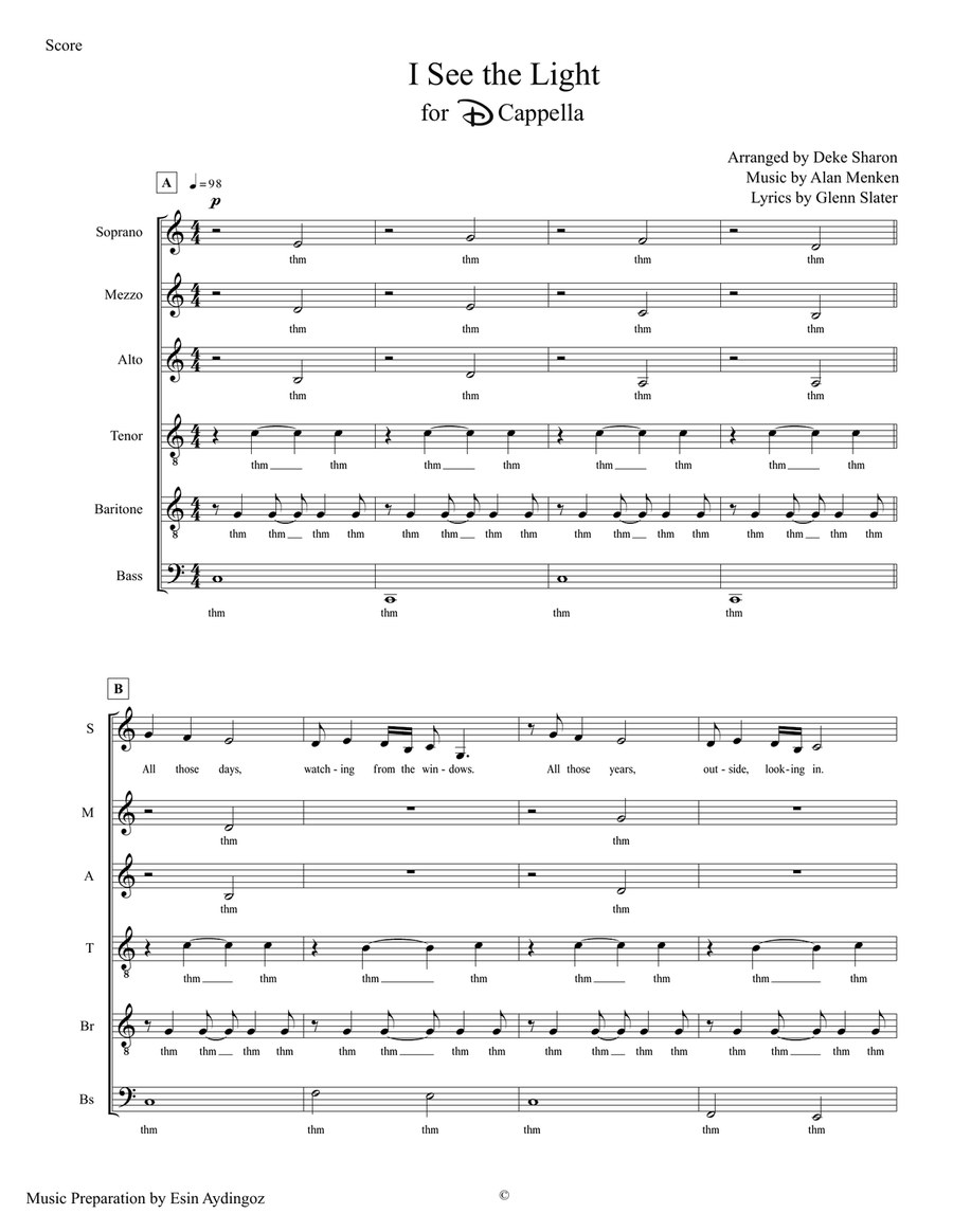 I See The Light I See The Light Divisi scores gallery preview page 1