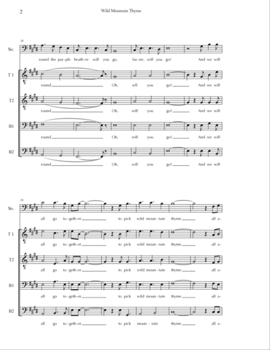Wild Mountain Thyme Wild Mountain Thyme TTBB scores gallery preview page 2