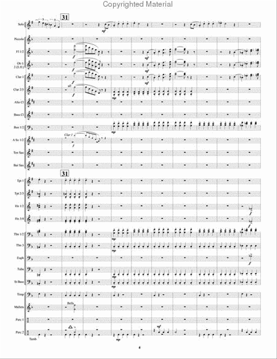 Yellow Rose of Texas Variations Concert Band scores gallery preview page 5