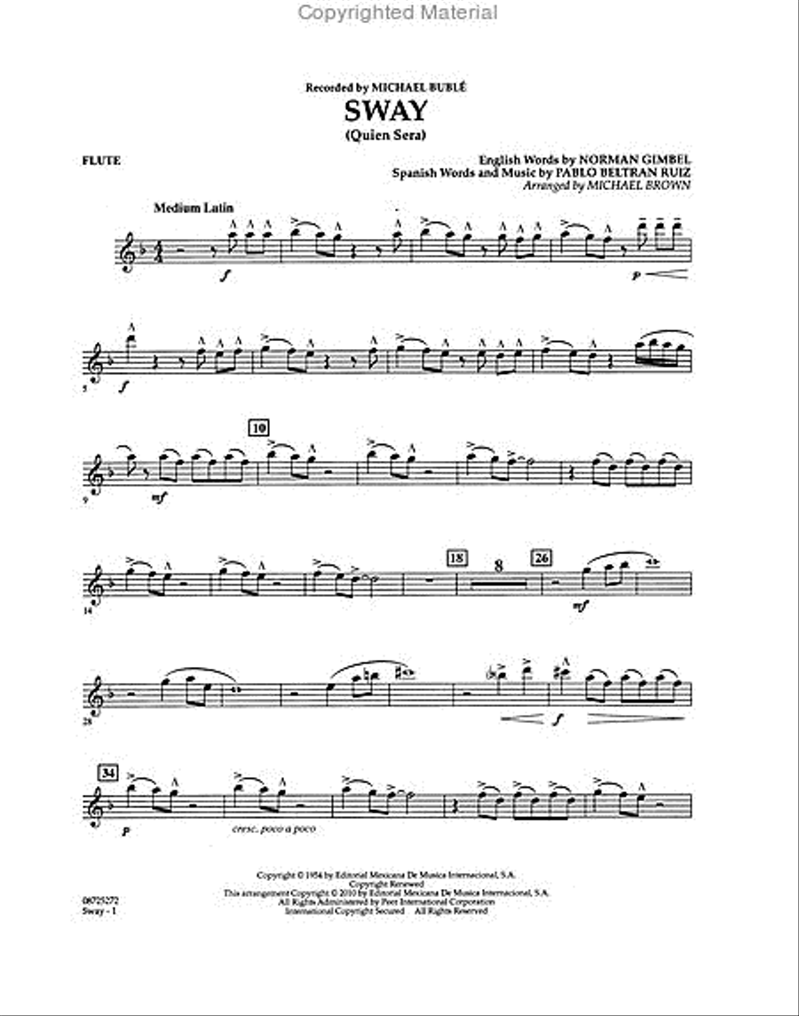 Sway (Quien Será) Concert Band scores gallery preview page 7
