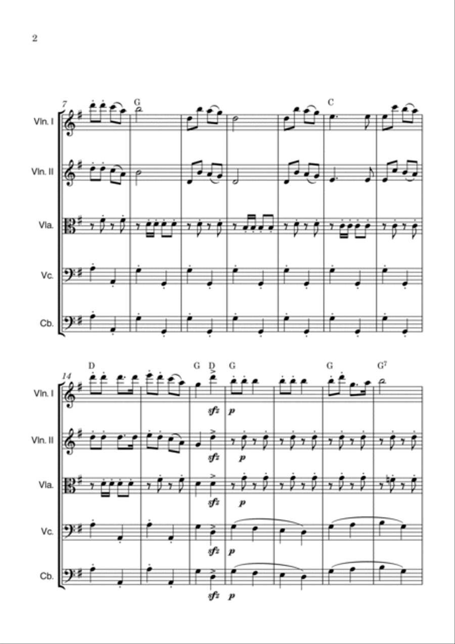 Jingle Bells String Quintet scores gallery preview page 2