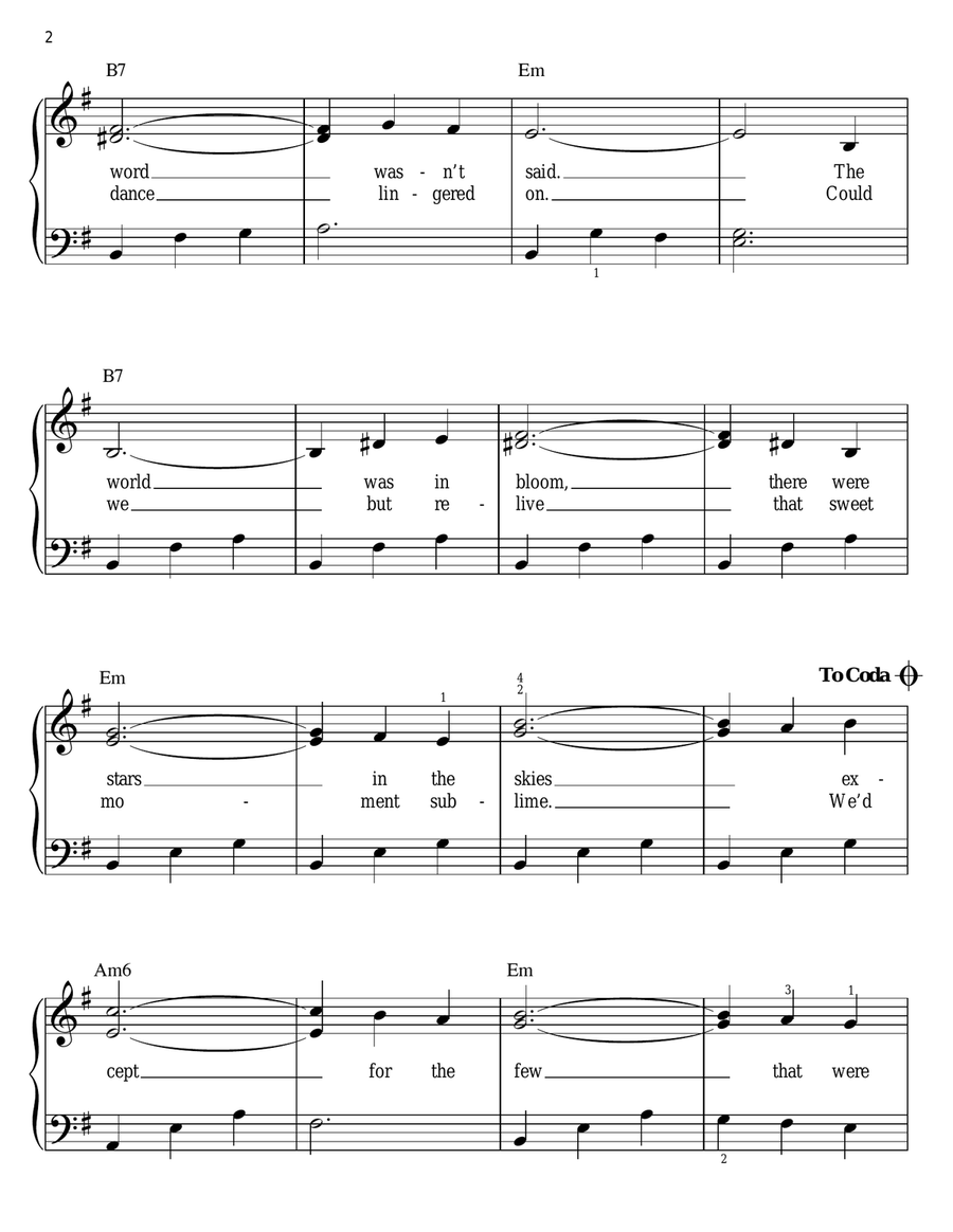 Anniversary Song Easy Piano scores gallery preview page 2