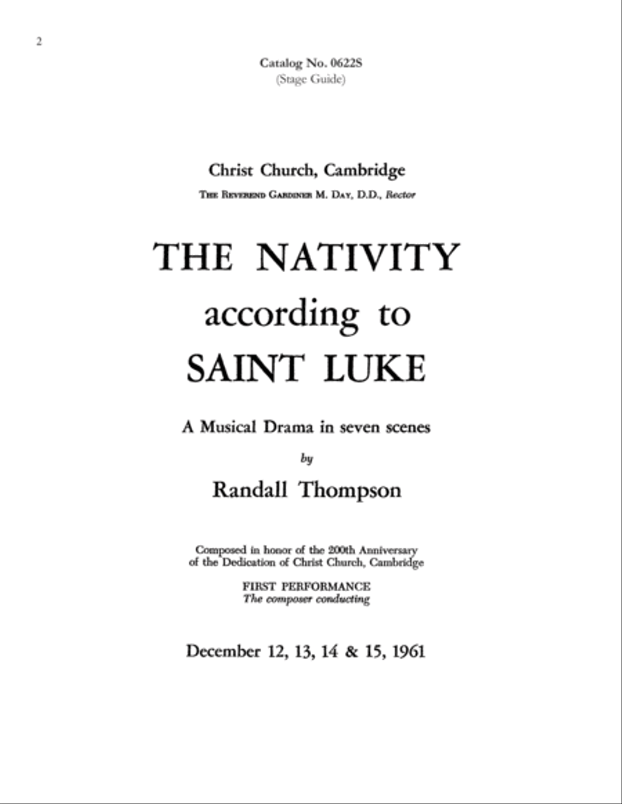 The Nativity According to Saint Luke (Downloadable Stage Guide) Christmas scores gallery preview page 1