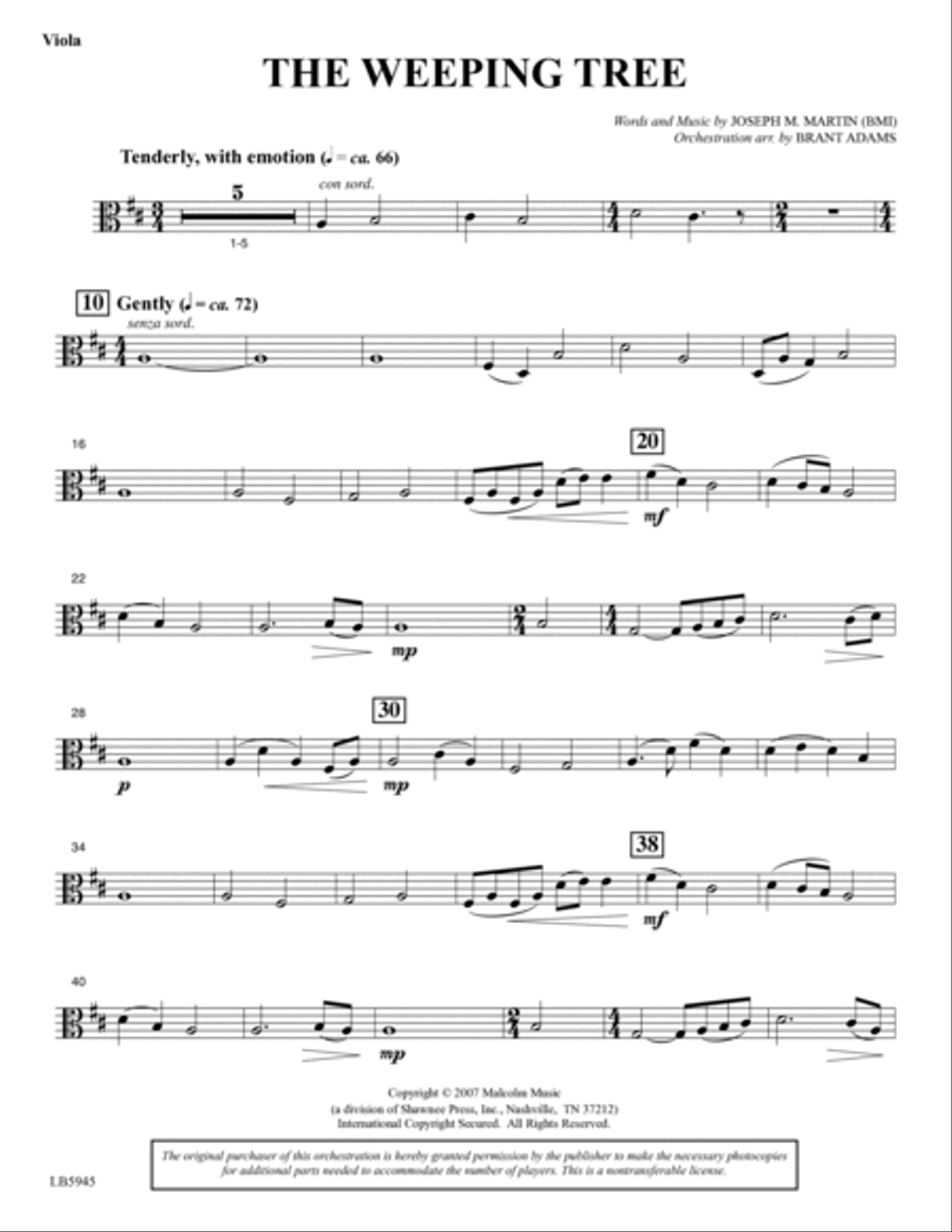 The Weeping Tree - Viola Choir scores gallery preview page 2