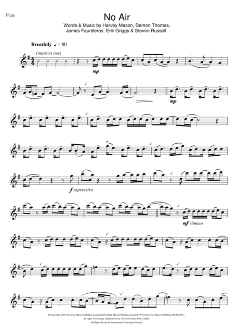 No Air No Air Flute Solo scores gallery preview page 1