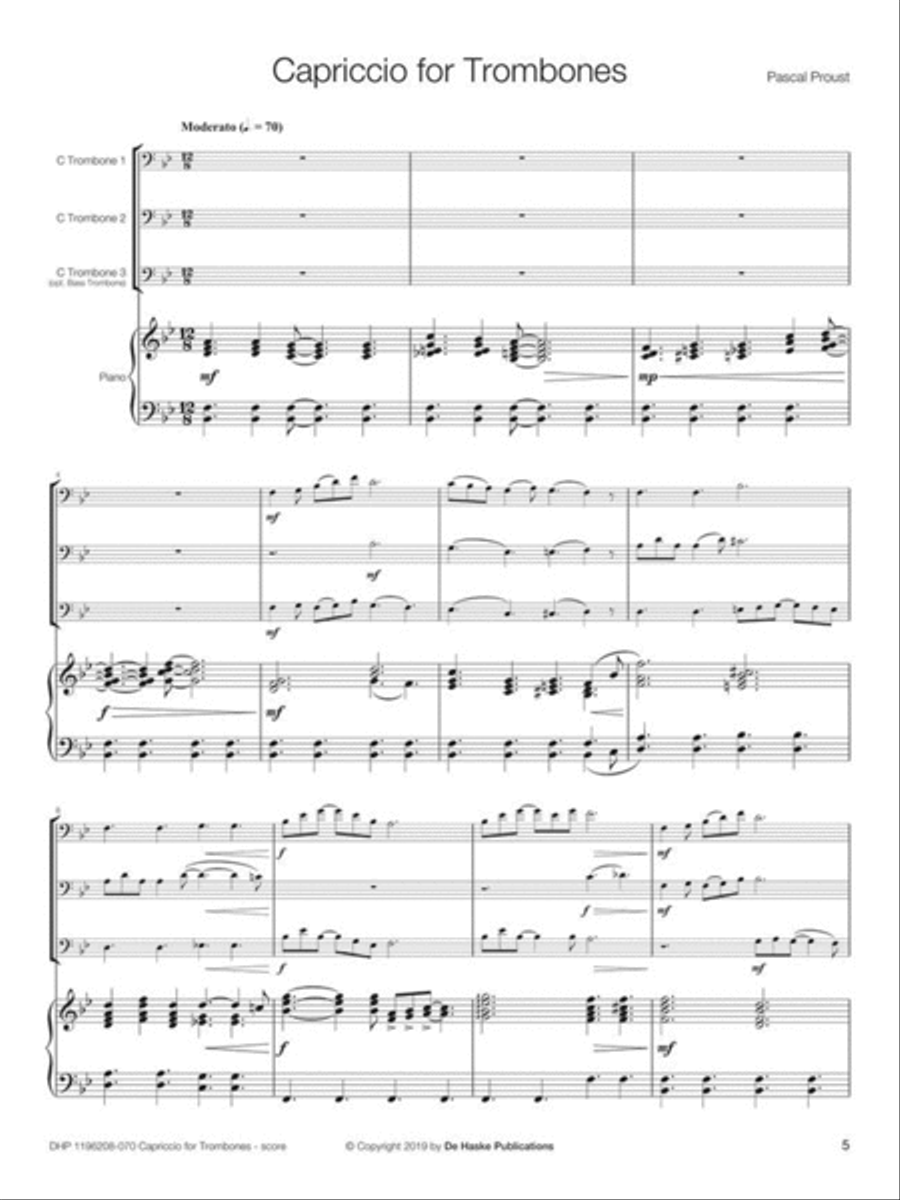 Capriccio for Trombones Trombone Trio scores gallery preview page 2