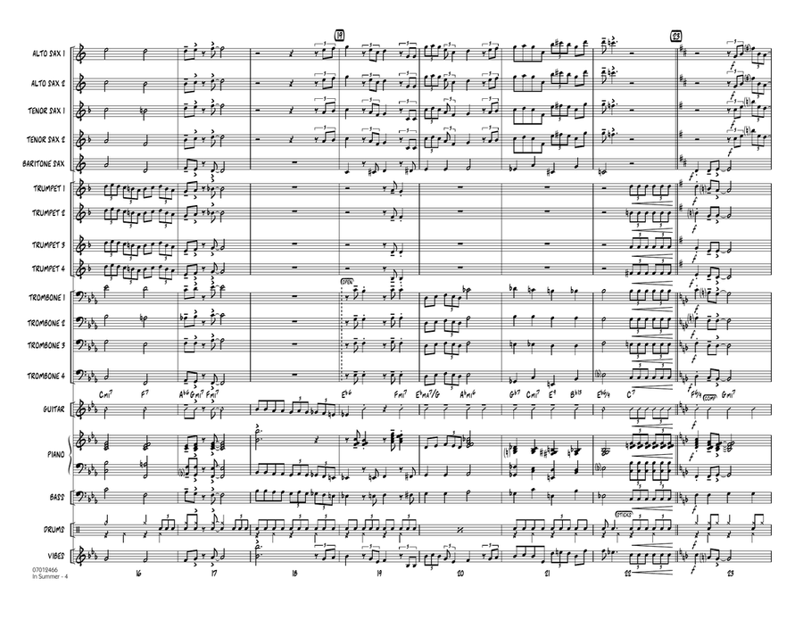 In Summer (from Frozen) - Conductor Score (Full Score) Jazz Ensemble scores gallery preview page 4