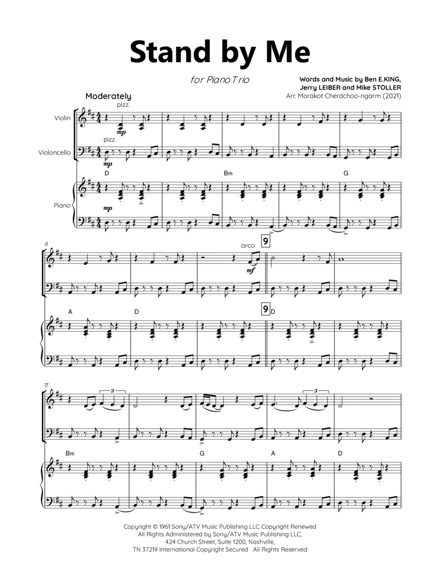 Stand By Me Piano Trio scores gallery preview page 1