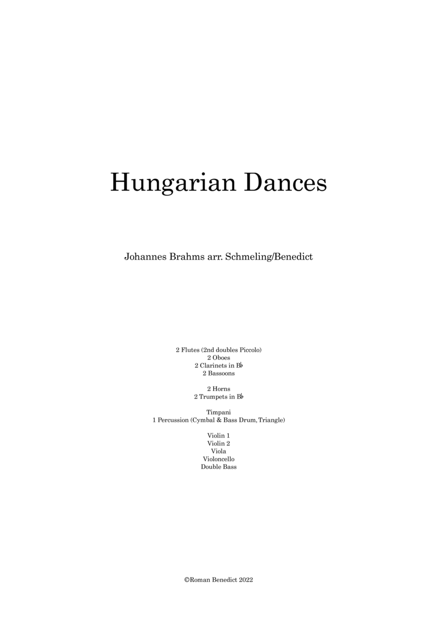 Brahms Hungarian Dances 5 & 6 Full Orchestra scores gallery preview page 1