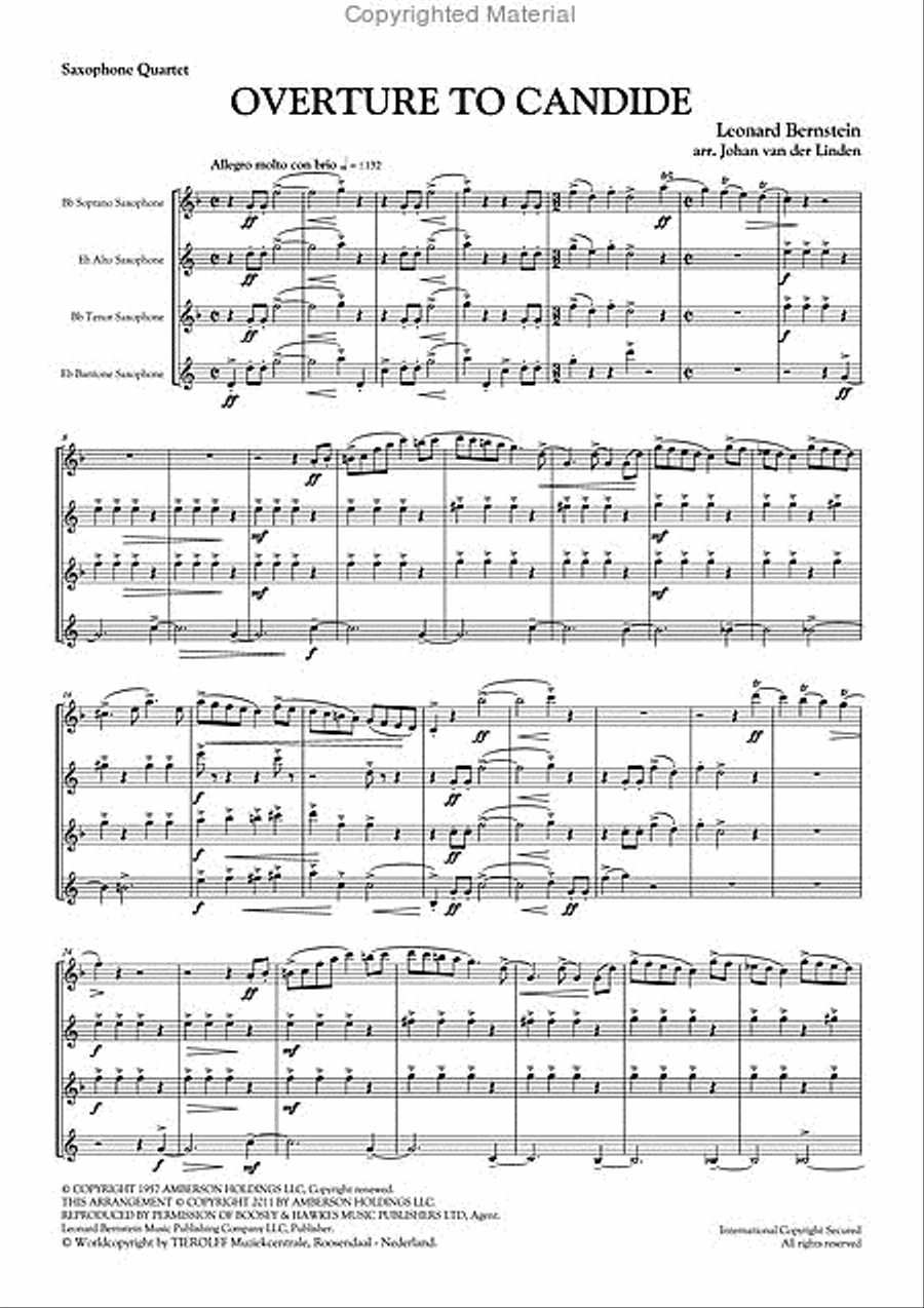 Overture To Candide, Saxophone Quartet Saxophone Quartet scores gallery preview page 2