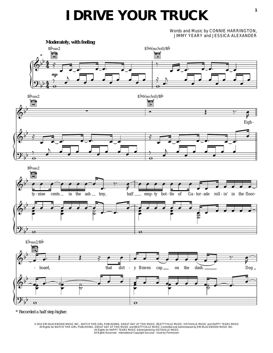 I Drive Your Truck Acoustic Guitar scores gallery preview page 1