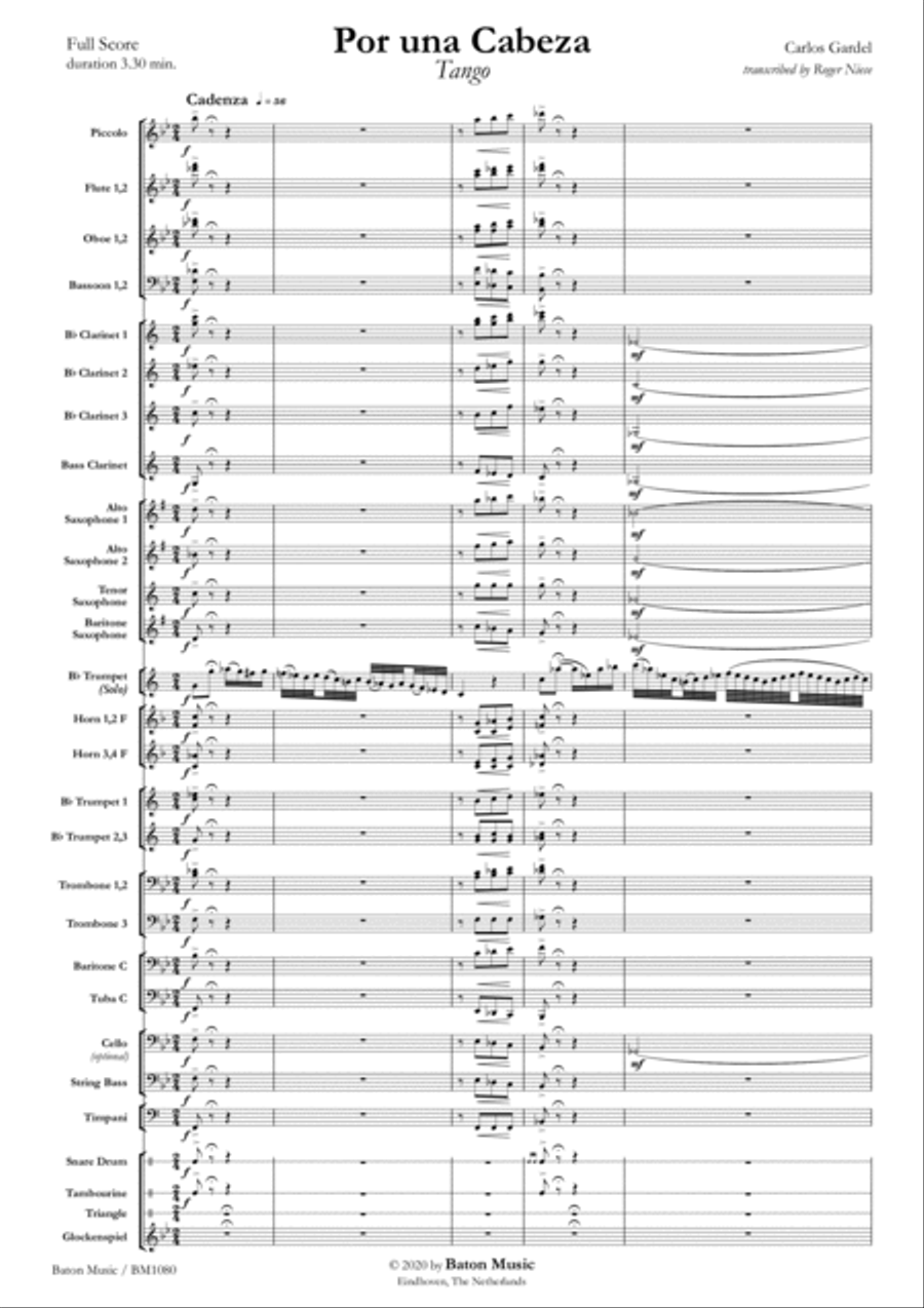 Por una Cabeza Concert Band scores gallery preview page 2