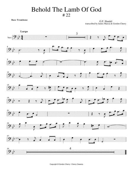 Messiah Choruses Complete Parts for Trombone Section