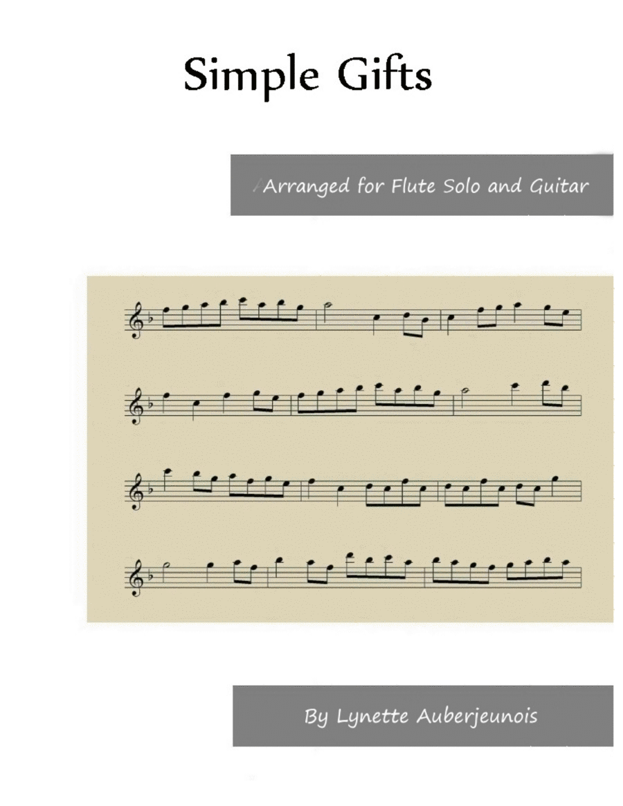 Simple Gifts - Flute Solo with Guitar Chords image number null