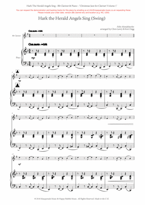 Hark The Herald Angels Sing (Swing); A funky 5/4 arrangement for Bb Clarinet and Piano. Includes FRE